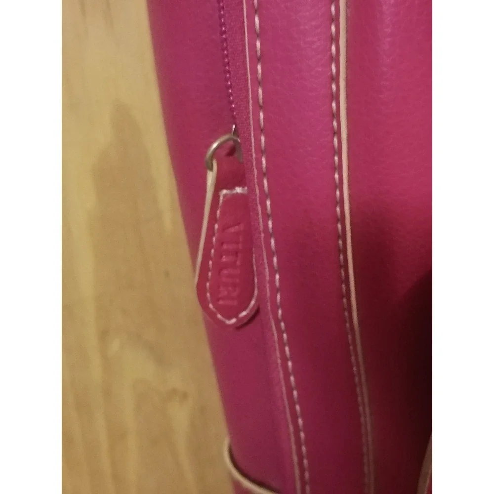 Vituri Pink Faux Leather Laptop Tote Bag Professional Work Briefcase Organizer